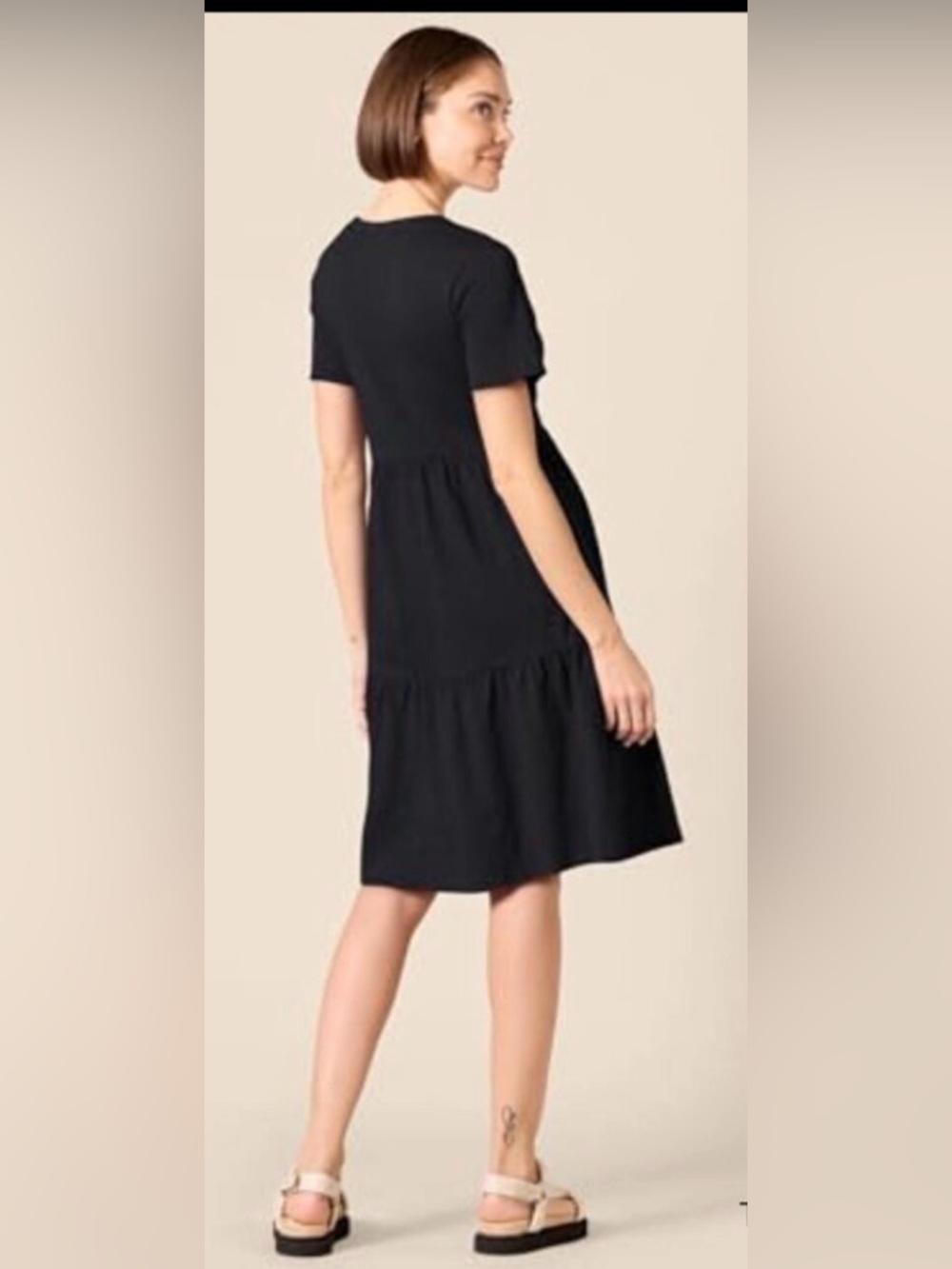 Dylan Black Women's Short-Sleeve Tiered Dress - Picture 3 of 9